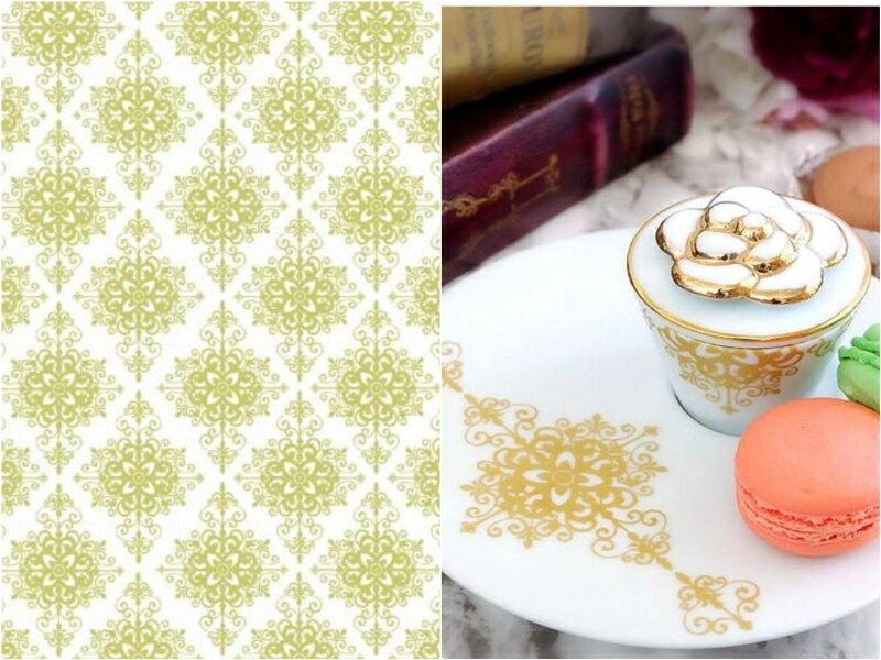 ポーセラーツ 転写紙 【白磁用】ゴールドダマスク転写紙 ダマスク柄 ダマスク ポーセラーツ ポーセラーツ転写紙 ポーセリンアート ポーセリンアート用転写紙 オリ...