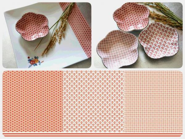 ポーセラーツ 転写紙 【白磁用】和柄3種類転写紙 朱赤 ポーセラーツ ポーセリンアート用転写紙 転写シート ポーセリン アート ポーセラーツ転写紙 和柄転写紙 ...