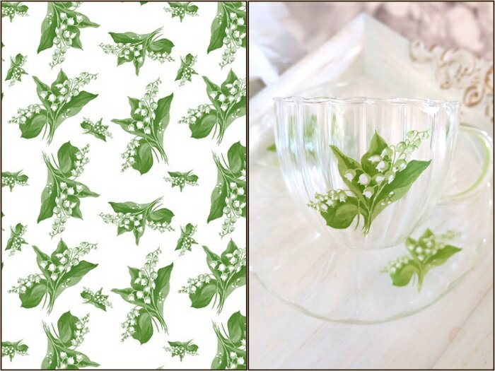 ポーセラーツ 転写紙 【ガラス用】スズラン転写紙 すずらん 鈴蘭 フラワー ポーセラーツ ポーセリンアート用 かわいい ポーセラーツ転写紙 オリジナル 転写紙