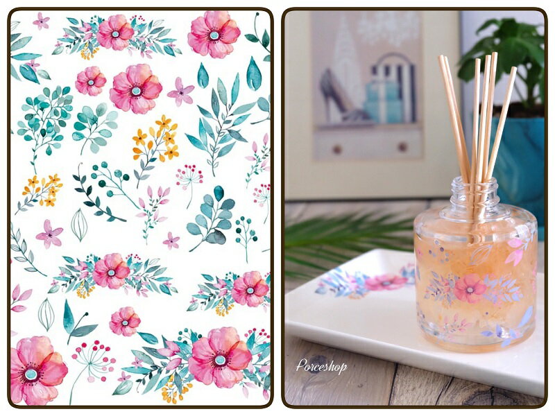 ポーセラーツ 転写紙 【ガラス用】ボタニカルフラワー転写紙 ボタニカル フラワー ポーセラーツ ポーセリンアート用 かわいい ポーセラーツ転写紙 ポーセラーツ用...