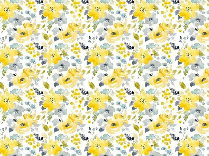 ポーセラーツ 転写紙 【白磁用】水彩 フラワー転写紙 イエロー×ブルーフラワー ポーセラーツ ポーセリンアート用 かわいい ポーセラーツ転写紙 花転写紙 水彩画...