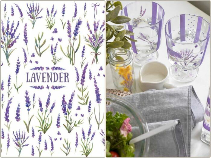 ポーセラーツ 転写紙 【ガラス用】ラベンダー転写紙 ポーセラーツ用転写紙 紫の花 ポーセラーツ ポーセリンアート用 かわいい オシャレ ポーセリン ポーセラーツ...