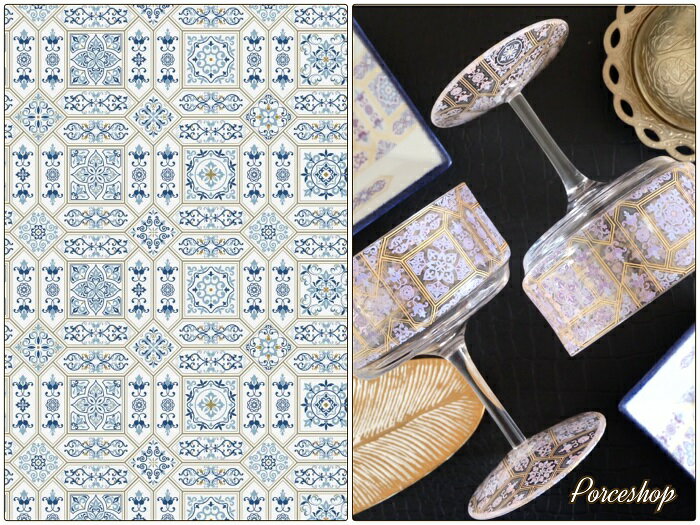 ポーセラーツ 転写紙 【ガラス用】アラビアンタイル転写紙 ポーセラーツ用転写紙 ポーセラーツ ポーセリンアート用 モダン オシャレ ポーセリン ポーセラーツ転写...