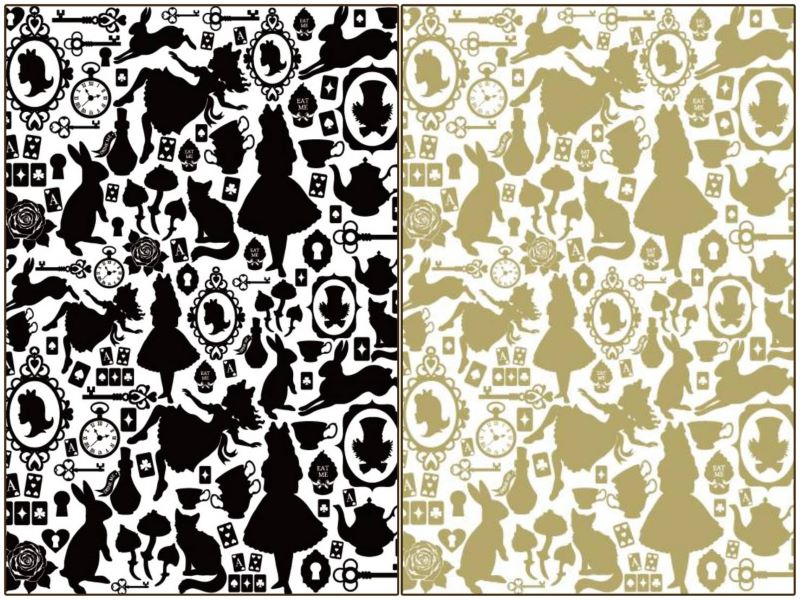 ポーセラーツ 転写紙 【白磁用・セット割】アリス転写紙 ブラック&ゴールド ※お得なセット20%オフ ALICE転写紙 ポーセラーツ ポーセリンアート用転写紙 ...