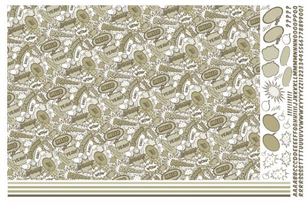 ポーセラーツ 転写紙 【白磁用】アメコミ転写紙 セピア ポーセラーツ ポーセリンアート用転写紙 転写シート ポーセリン アート ポーセラーツ転写紙 オリジナル ...