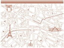 ポーセラーツ 転写紙 ParisMapパリマップ転写紙 ライトブラウン ポーセラーツ ポーセリンアート用 かわいい オシャレ ポーセリン パリ ポーセラーツ転写紙 転写紙　オリジナル　転写紙