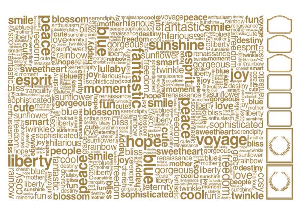 ポーセラーツ 転写紙 【白磁用】WORDS転写紙 ブラウン ポーセラーツ ポーセリンアート用転写紙 転写シート ポーセリン アートポーセラーツ転写紙 チョコレー...