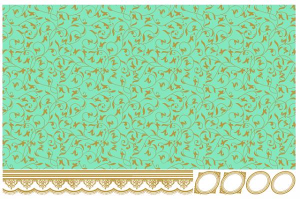 ポーセラーツ 転写紙 【白磁用】パステルアラベスク転写紙 ミントグリーン ポーセラーツ ポーセリンアート用転写紙 転写シート ポーセリン アート ポーセラーツ転...