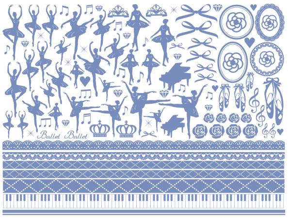 ポーセラーツ 転写紙 【白磁用】バレリーナ転写紙 ブルー ポーセラーツ ポーセリンアート用 かわいい オシャレ ポーセリン パリ ポーセラーツ転写紙 転写紙 バ...