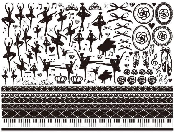 ポーセラーツ 転写紙 【白磁用】バレリーナ転写紙 ブラック ポーセラーツ ポーセリンアート用 かわいい オシャレ ポーセリン パリ ポーセラーツ転写紙 転写紙 ...