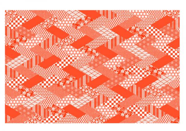 ポーセラーツ 転写紙 【白磁用】和モザイク転写紙 朱赤 ポーセラーツ ポーセリンアート用転写紙 転写シート ポーセリン アート ポーセラーツ転写紙 和柄転写紙 ...