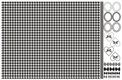 ポーセラーツ 転写紙 【白磁用】千鳥格子転写紙 ブラック ポーセラーツ ポーセラーツ用転写紙 ポーセリン ポーセリンアート 千鳥 リボン フレーム オリジナル ...