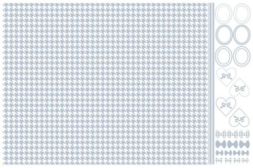 ポーセラーツ 転写紙 【白磁用】千鳥格子転写紙 ブルー ポーセラーツ ポーセラーツ用転写紙 ポーセリン ポーセリンアート リボン フレーム オリジナル 転写紙