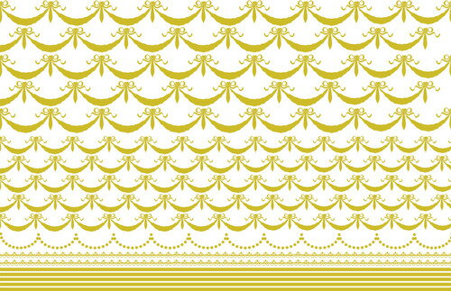 ポーセラーツ 転写紙 【白磁用】リボンガーランド&ライン転写紙 ゴールド ポーセラーツ ポーセリンアート用転写紙 転写シート ポーセリン アート オリジナル 転...