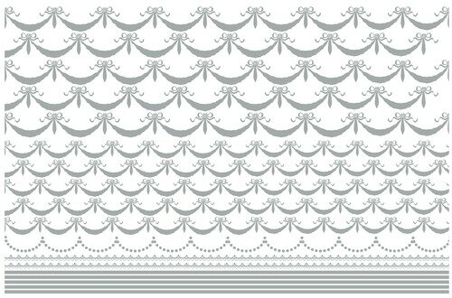 ポーセラーツ 転写紙 【ガラス用】リボンガーランド&ライン転写紙 ホワイト ポーセラーツ ポーセリンアート用転写紙 転写シート ポーセリン アート オリジナル ...