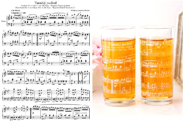 ポーセラーツ 転写紙 【ガラス用】楽譜転写紙 ホワイト ポーセラーツ ポーセリンアート用 かわいい オシャレ ポーセリン 楽譜 音譜 オリジナル 転写紙