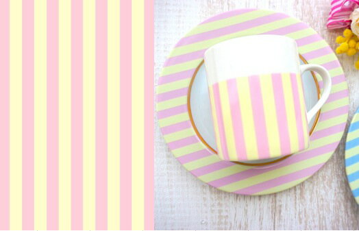 ポーセラーツ 転写紙 【白磁用】BABYボーダー転写紙 ピンク×イエロー ポーセラーツ ポーセリンアート用転写紙 転写シート ポーセリン アート ポーセラーツ転...