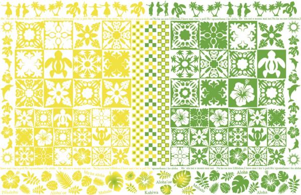 ポーセラーツ 転写紙 【白磁用】ハワイアンキルト グラデーション転写紙転写紙 ポーセラーツ ポーセリンアート用転写紙 転写シート ポーセリン アート ポーセラー...