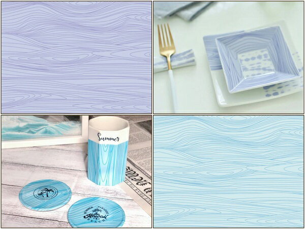 ポーセラーツ 転写紙 【白磁用・セット割】木目転写紙 紫色&水色お得なセット※20%OFF ポーセラーツ ポーセリンアート用 かわいい オシャレ ポーセリン ポ...