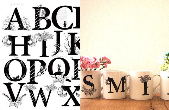 ポーセラーツ 転写紙 【白磁用】イニシャルアルファベット転写紙 ブラック ポーセラーツ ポーセリンアート用転写紙 転写シート ポーセリン アート ポーセラーツ転...