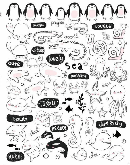 ポーセラーツ 転写紙 【白磁用】Lovelysea ラブリーシー転写紙 A4サイズ(ポーセリンアート 水族館・魚転写紙)ポーセラーツ ポーセリンアート用 かわい...