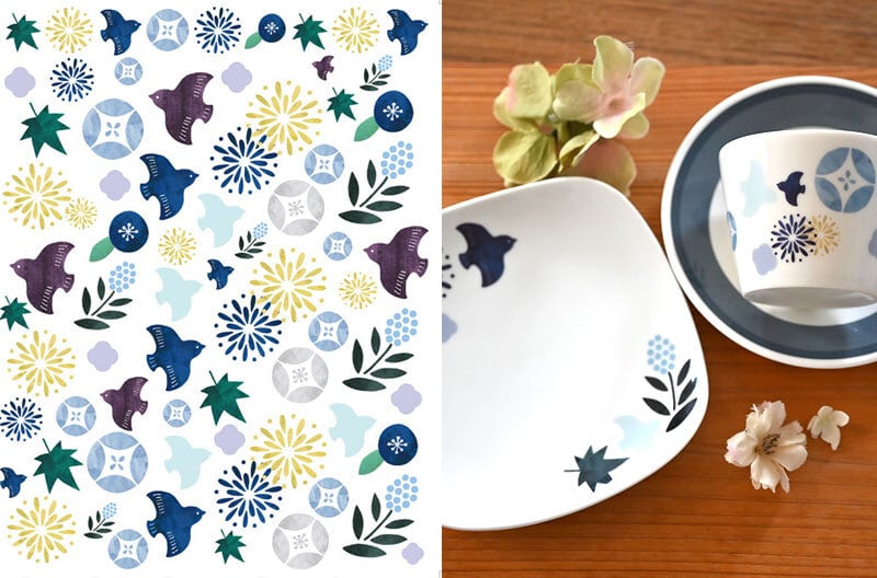 ポーセラーツ 転写紙 【白磁用】水彩モダン和柄 栞 SHIORI 転写紙 A4サイズ ポーセラーツ ポーセリンアート用 かわいい オシャレ ポーセリン 和モダン...