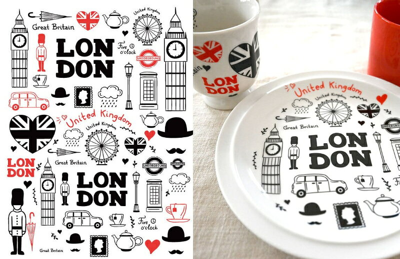 ポーセラーツ 転写紙 【白磁用】 I LOVE LONDON ロンドン転写紙A4サイズ (ポーセラーツ ポーセリンアート イギリス転写紙・旅) ポーセリンアート...