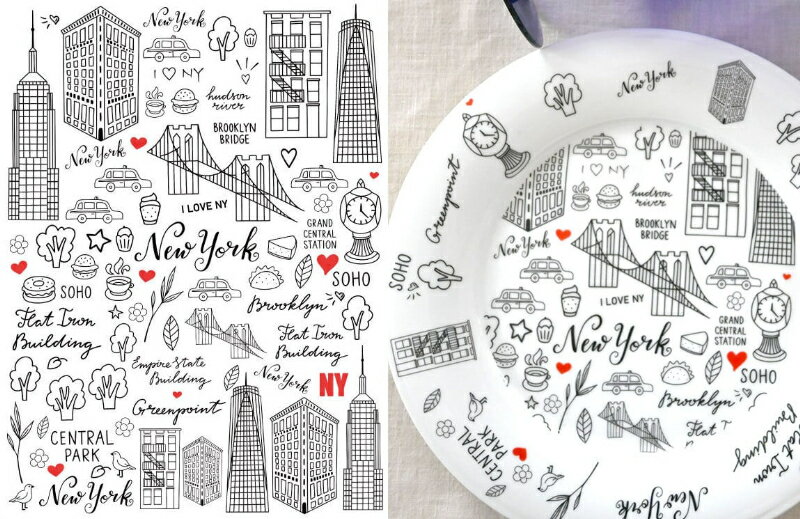 ポーセラーツ 転写紙 【白磁用】 I LOVE NY ニューヨーク転写紙 A4サイズ (ポーセラーツ ポーセリンアート NY転写紙・旅) ポーセリンアート用転写...