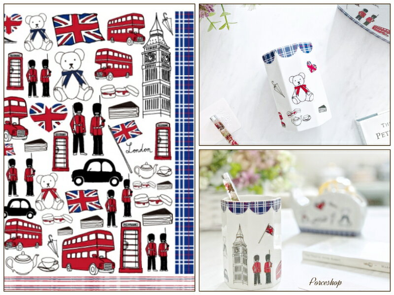 ポーセラーツ 転写紙 【白磁用】 Love London ロンドン 転写紙 ポーセラーツ ポーセリンアート用 かわいい オシャレ ポーセリン クマ 熊 イギリス...
