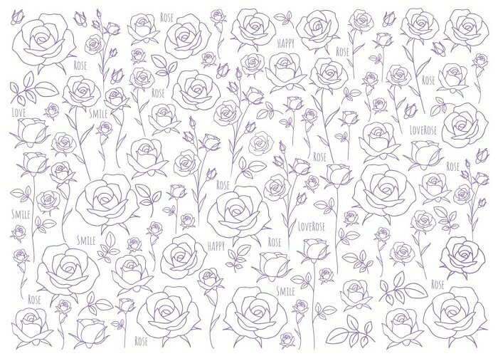 ポーセラーツ 転写紙 【白磁用】LOVE ROSE パープルポーセラーツ ポーセリンアート用 かわいい オシャレ ポーセリン ポーセラーツ転写紙 転写紙 薔薇 ...