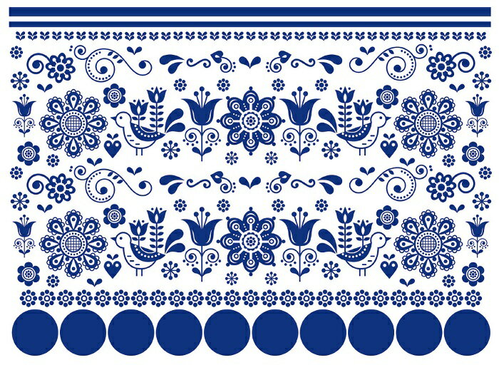 ポーセラーツ 転写紙 【白磁用】スカンジナビア転写紙 ネイビー ポーセラーツ ポーセリンアート用 かわいい ポーセラーツ転写紙 北欧 北欧風転写紙 オリジナル ...