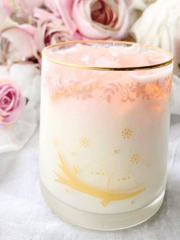 ポーセラーツ 転写紙 【ガラス用】Lovelyもふもふシマエナガ転写紙　ゴールド（ポーセラーツ ポーセリンアート 転写紙 鳥 ハート ) かわいい ポーセリン ポーセリンアート用転写紙 ポーセラーツ転写紙 鳥 木 葉 オリジナル　転写紙 porceshop-10000897 PORCE SHOP サンプル画像3