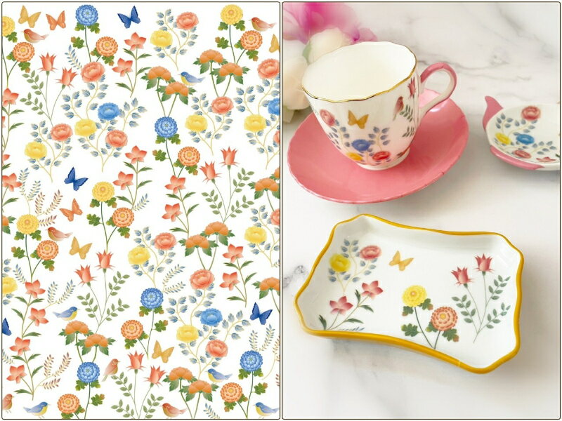 ポーセラーツ 転写紙 【白磁用】オリエンタルフラワー転写紙 小花 シノワズリ ポーセリンアート用 かわいい ポーセラーツ転写紙 花転写紙 オリジナル 転写紙