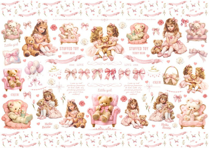 ポーセラーツ 転写紙 【セット割】sweet bear スイートベア 転写紙 ※白磁&ガラス用お得なセット10%オフ(ポーセラーツ ポーセリンアート 転写紙 リ...