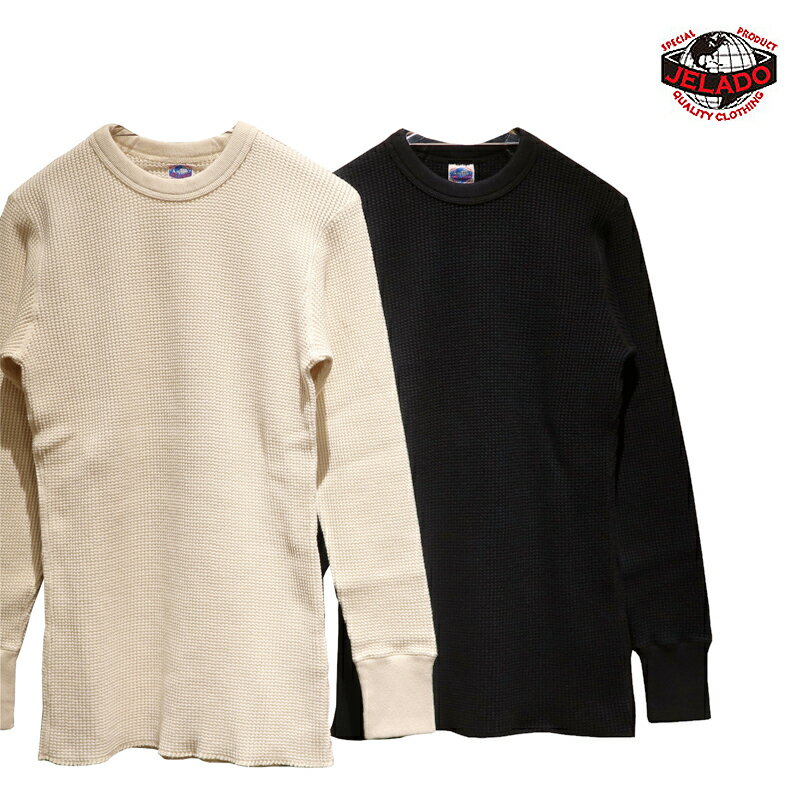  JELADO（ジェラード） “MEGA THERMAL Crew Neck/メガサーマルクルーネック” AB94237 メンズ アメカジ サーマルシャツ ワッフル 日本製