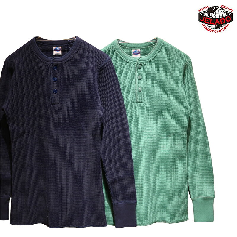 【送料無料】 JELADO（ジェラード） “MEGA THERMAL Henley Neck/メガサーマルヘンリーネック” AB94236 メンズ アメカジ サーマルシャツ ワッフル 日本製