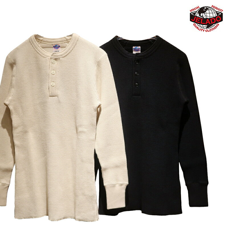 【送料無料】 JELADO（ジェラード） “MEGA THERMAL Henley Neck/メガサーマルヘンリーネック” AB94236 メンズ アメカジ サーマルシャツ ワッフル 日本製