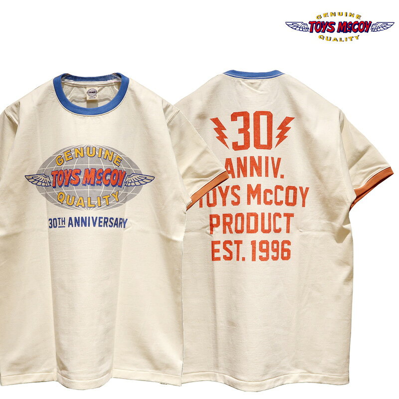  TOYS McCOY（トイズマッコイ） RINGER TEE “30TH ANNIVERSARY LOGO/30周年記念ロゴTシャツ” TMC2609 メンズ アメカジ リンガー 丸胴 日本製