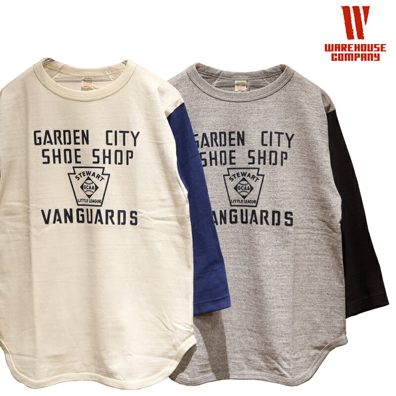 【送料無料】 WAREHOUSE（ウエアハウス） Lot.4800 7分袖ベースボールTシャツ “GARDEN CITY/ガーデンシティ” メンズ アメカジ ヴィンテージレプリカ ロンT シャドウボーダー 丸胴 日本製