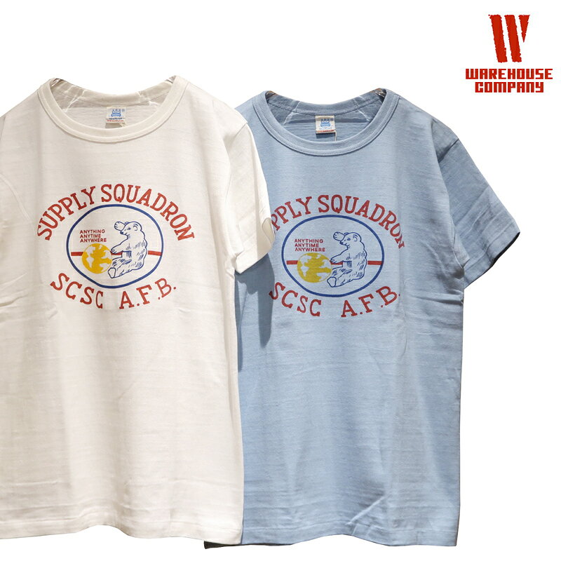  WAREHOUSE（ウエアハウス） JOHN GLUCKOW Lot.JG-CS06 “SUPPLY SQUADRON T/サプライスコードロンTシャツ” メンズ アメカジ ミリタリー シャドウボーダー ジョングラッコー 丸胴 日本製