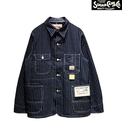 【送料無料】 SUGAR CANE(シュガーケーン) “9oz. WABASH STRIPE WORK COAT/9オンスウォバッシュストライプワークコート” SC15658 メンズ アメカジ カバーオール 日本製 【送料無料】 SUGAR CANE(シュガーケーン) “9oz. WABASH STRIPE WORK COAT/9オンスウォバッシュストライプワークコート” SC15658 メンズ アメカジ カバーオール 日本製