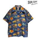 【送料無料】 SUN SURF(サンサーフ) COTTON HAWAIIAN SHIRT “OCEAN ACTIVITIES/オーシャンアクティビティーズ” 柳原良平 with MOOKIE SS39538 メンズ アロハシャツ ハワイアンシャツ アメカジ アンクルトリス 日本製