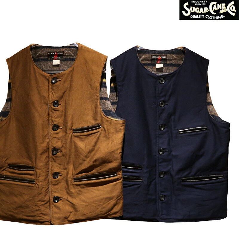 【送料無料】 SUGAR CANE（シュガーケーン） FICTION ROMANCE “9.5oz. MOLESKIN VEST/9.5オンスモール..