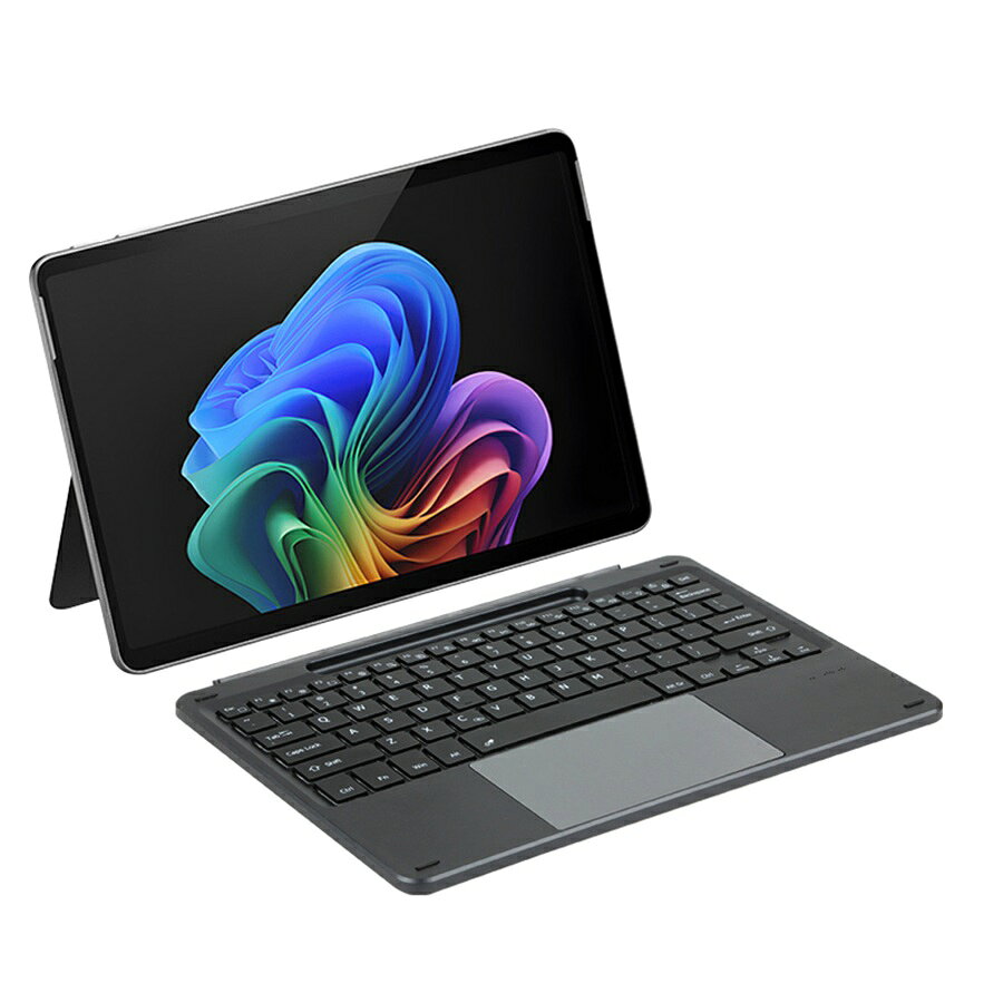 Surface キーボード pro12 サーフェス キーボード カバー Bluetooth タイプC Surface専用 7色バックライト付き ワイヤレスキーボード US配列 電源スイッチ切替 ブルートゥース タッチパッド付き 無線 超軽量 薄型 持ち運び 手帳型 脱着式 リモートワーク K17 pro12 porte-one-10000061 Porteone 楽天市場店 サンプル画像3