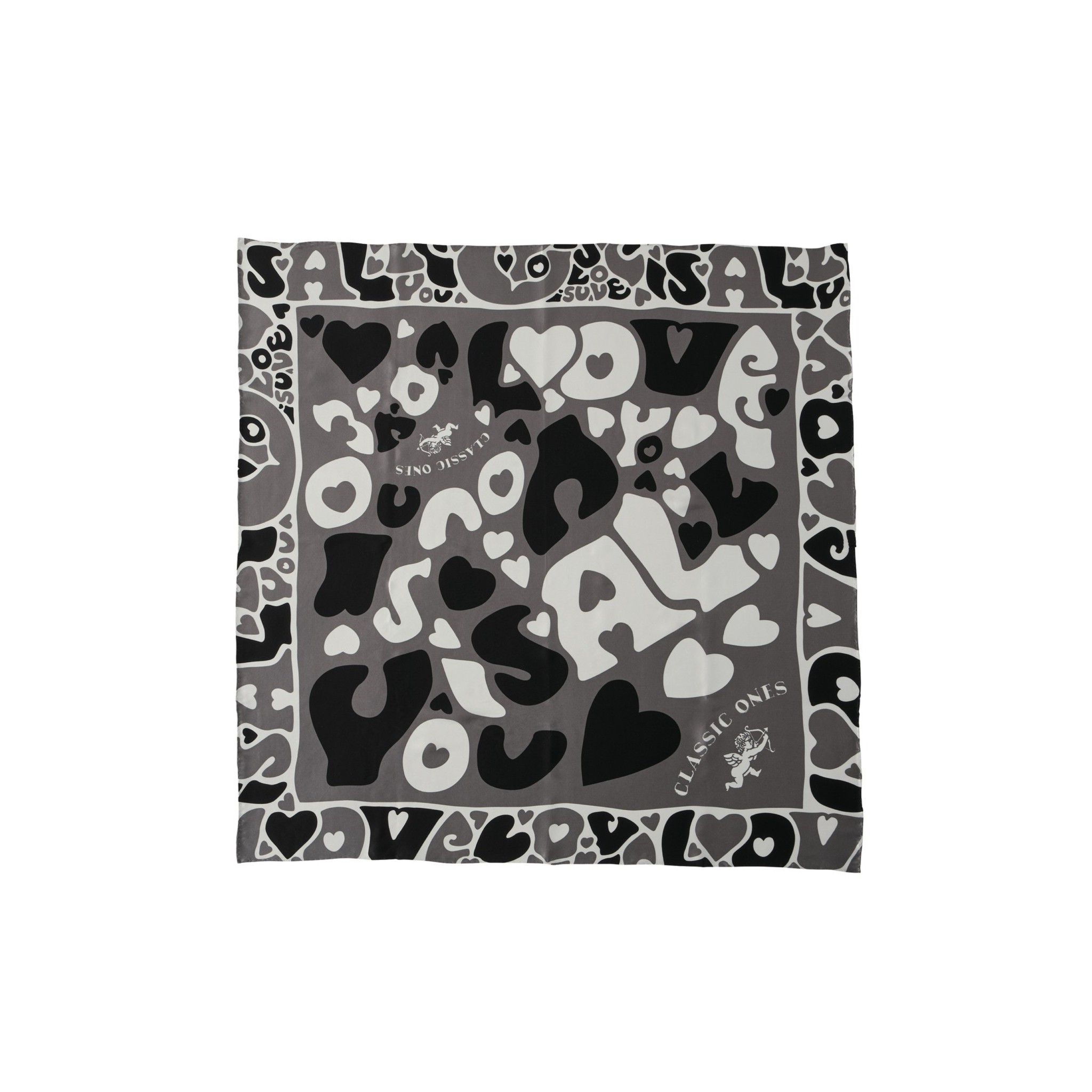 PORTER CLASSIC（ポータークラシック）SILK SCARF (LOVE) -GRAY-