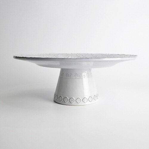 ポルトガルを代表する陶器メーカー　ボルダロピニェイロのテーブルウエア　南欧の豊かなライフスタイルをご家庭に！　アンティークにスタイリッシュに彩る　ルアノヴァ　ケーキスタンドL　アンティークホワイト　おしゃれな食器　レンジ、食洗器OK 入学 お祝い 母の日