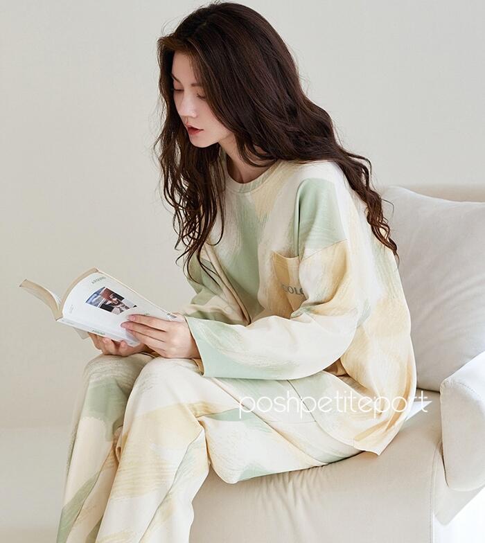 ルームウェア レディース パジャマ 上下セット 長袖 綿 コットン100% レディースパジャマ 寝巻 ナイトウェア 部屋着 春 秋 冬 女性 やさしい リラックス おしゃれ 母の日 記念日 誕生日 ギフト 大きいサイズ M L XL XXL