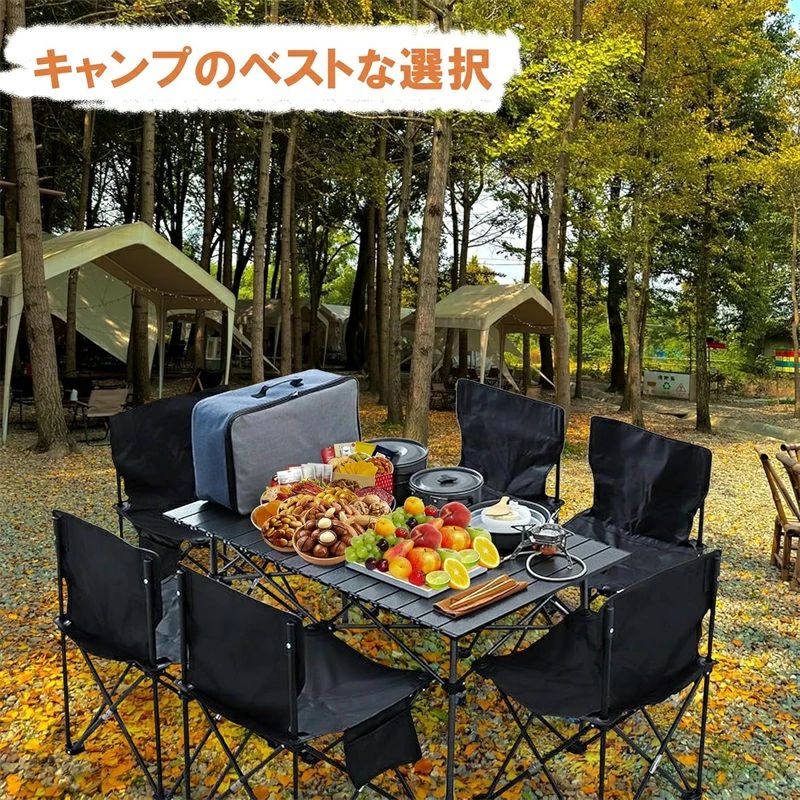 アウトドア テーブル チェアセット 5点セット 7点セット 折り畳み テーブル 椅子セット キャンプ用テーブル 収納袋付き 折り畳み バーベキューコンパクト 組立簡単 持ち運び便利 poshpetiteport-10006697 ポッシュペティートポート サンプル画像3