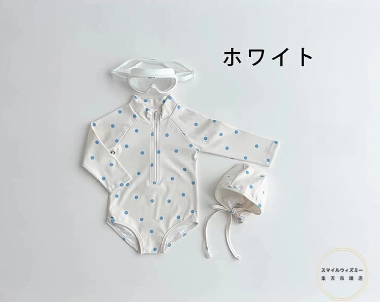 送料無料 ベビー水着 赤ちゃんの水着 キャップ付き オールインワン ロンパース 花...