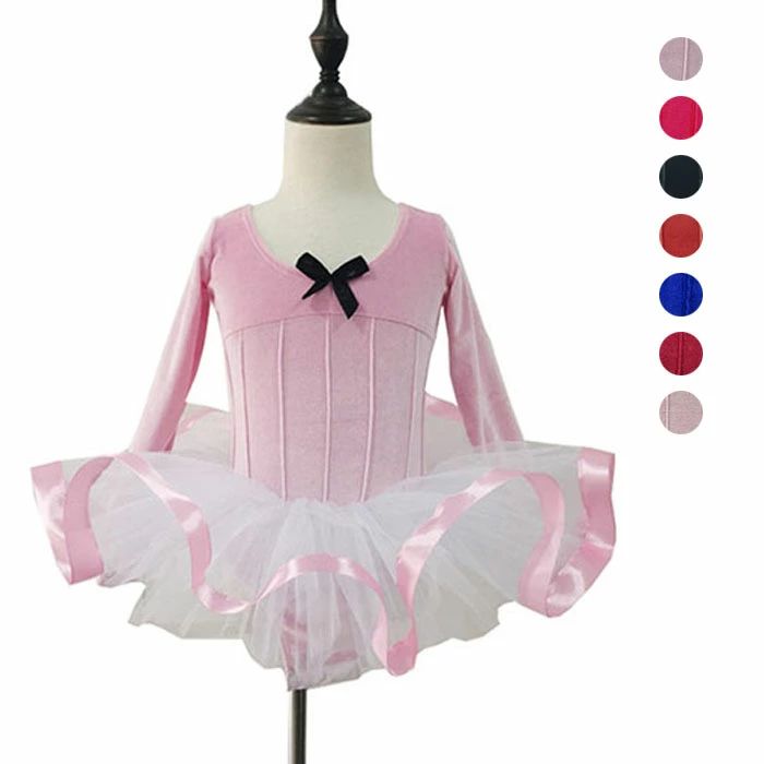 女の子 バレエレオタード 長袖 ベロア素材 秋冬 チュールスカート 子供 バレエレオタード ダンス衣装 キッズ 演出 子供バレエ ジュニア 舞台衣装 バレエ 発表会 レオタード 可愛い ダンス服 ballet用品 新体操 ダンスTutuスカート 練習着 演出用 ステージ衣装 おしゃれ